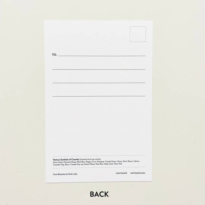 HAVYN - Vente Cartes postales - Carte postale Symboles du Canada 6x96