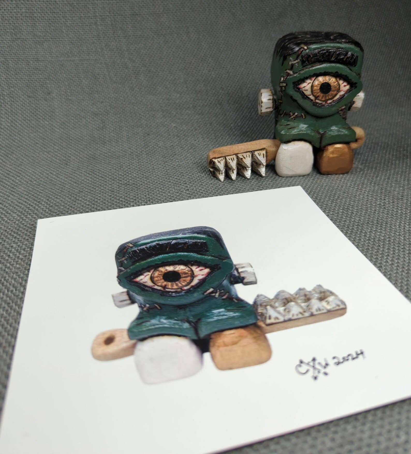 Chaos Woods - Wholesale Art Print - Frankenstein's Monster print - Cyclops with a toothbrush1