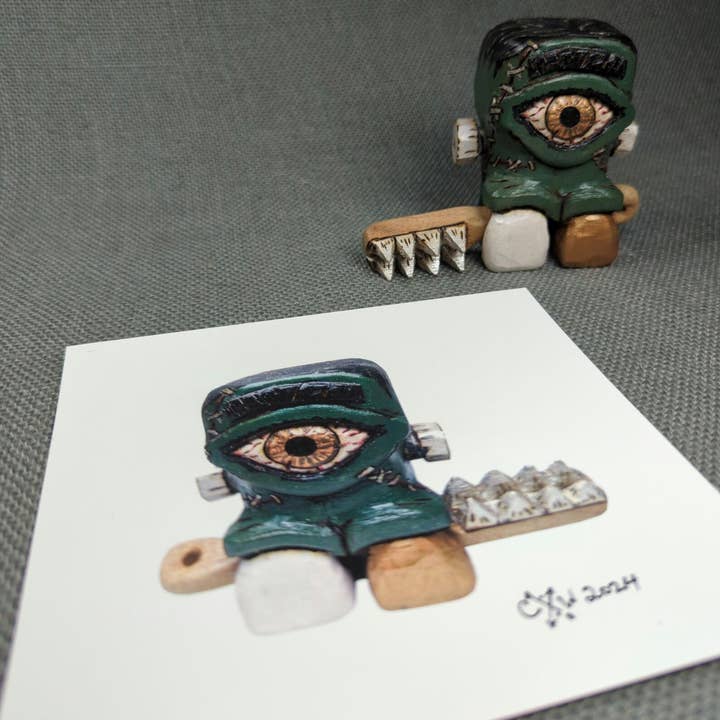 Chaos Woods - Wholesale Art Print - Frankenstein's Monster print - Cyclops with a toothbrush1