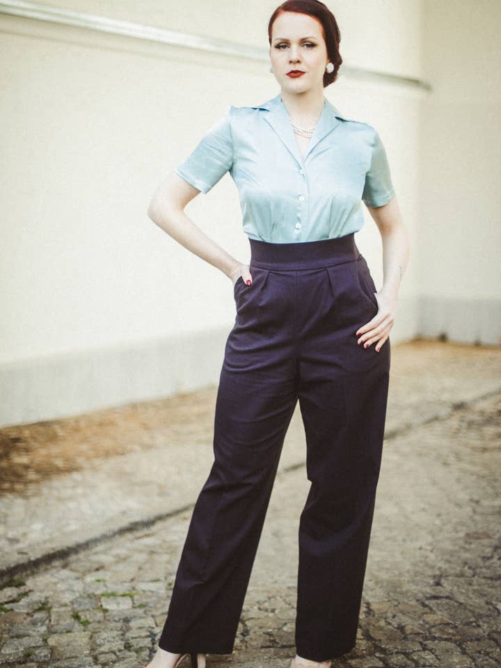 Gabriele Sabe - Wholesale Pants - Women's - Brooke, wide pants with a broad waistband7