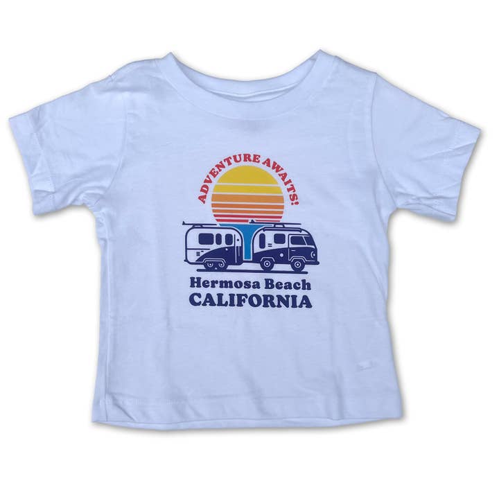 Sol Baby Adventure Awaits S/S White Crew Neck Tee-CUSTOM for wholesale by Sol Baby