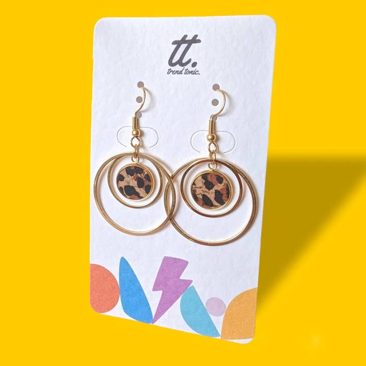 Cork and steel hoop earrings for wholesale by Trend Tonic Ltd