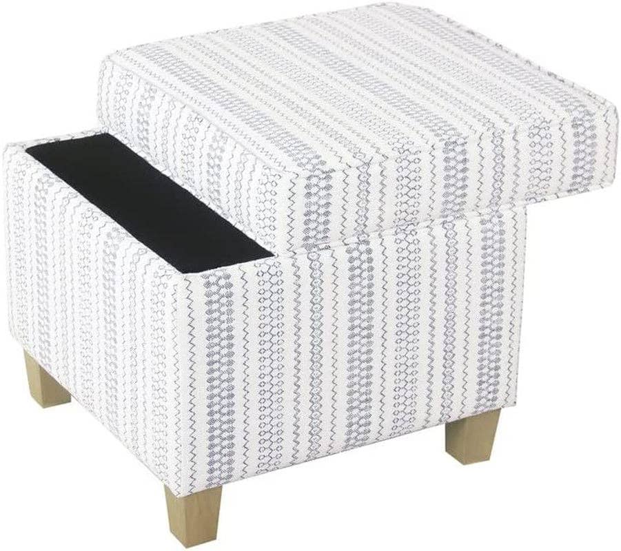 Blue Stripe Ottoman with Storage for Home Decor for wholesale on Faire5