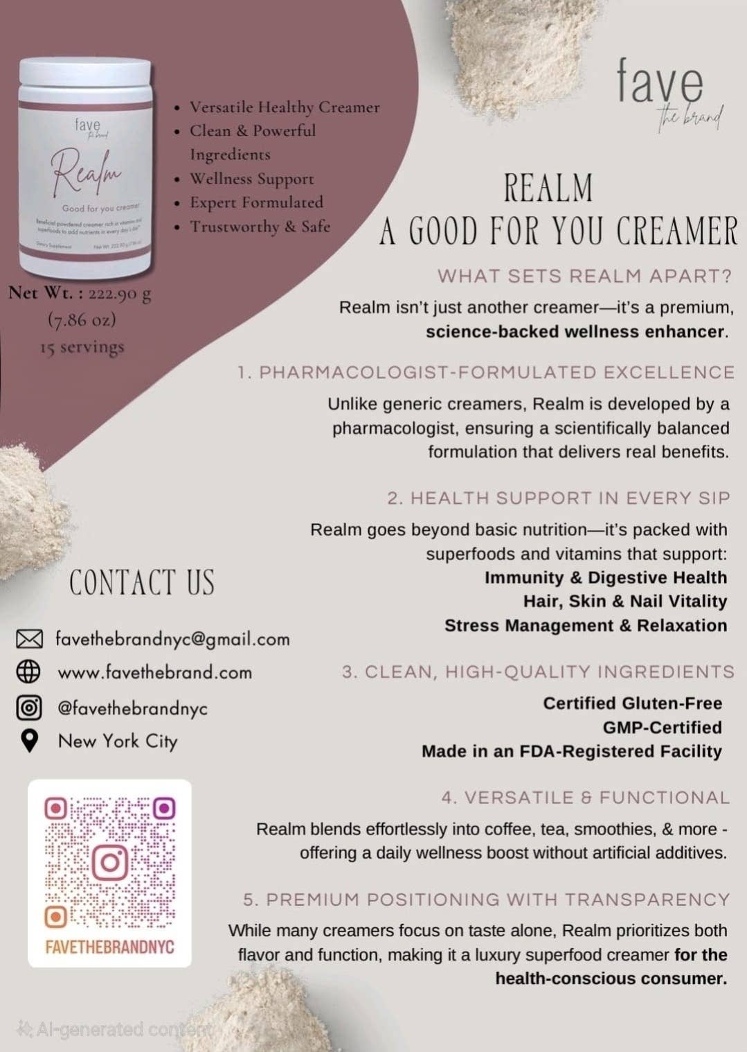 Fave the Brand LLC – wholesale Powdered health drink – Realm2