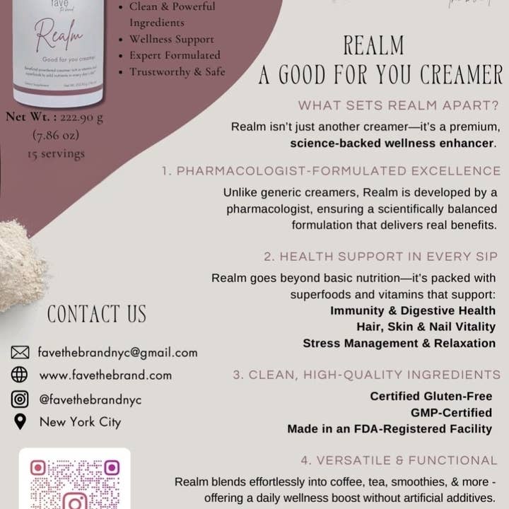 Fave the Brand LLC – wholesale Powdered health drink – Realm2