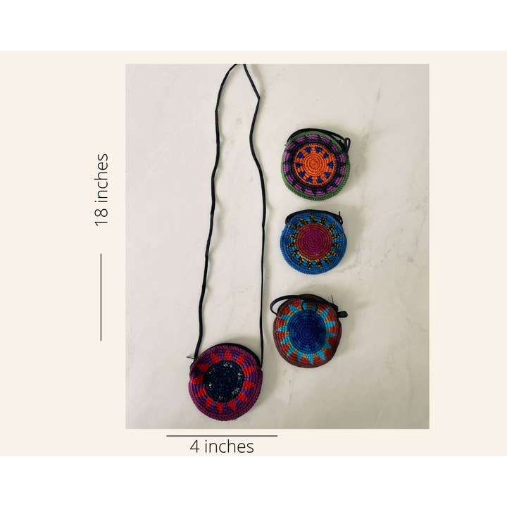 Pura Vida – wholesale Coin purse – Women’s – Mexican Embroidered Circular Crossbody Coin Purse
