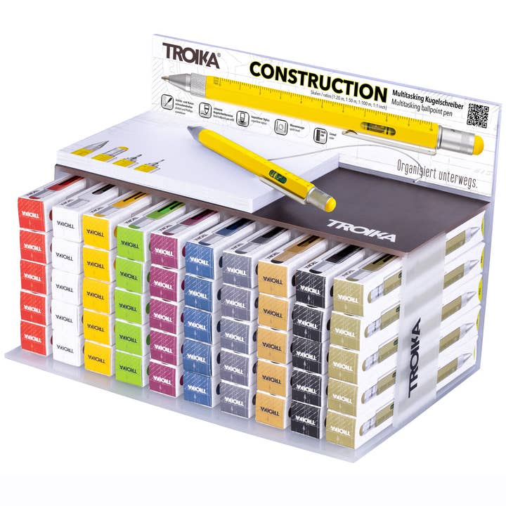 Troika 50 Piece Assorted Construction Multi-Tool Pen Display for wholesale by Troika, Duke Baron & Paperthinks by Brand Node, Inc.