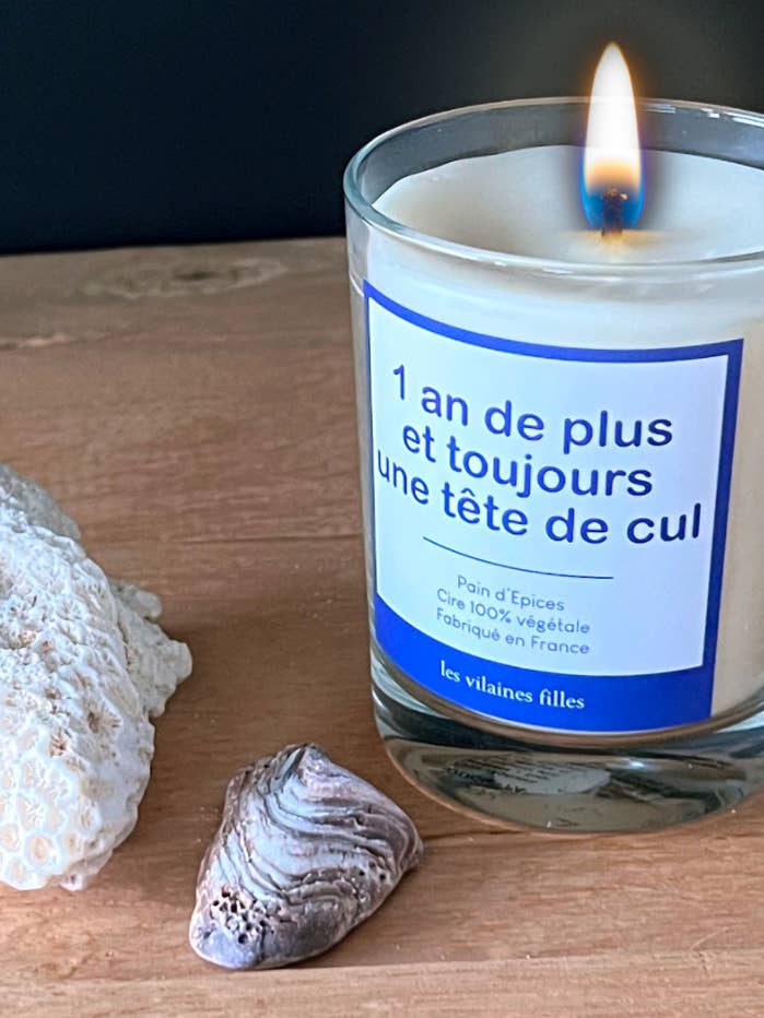 Candle "1 year older and still a butthead" for wholesale by Les Vilaines Filles