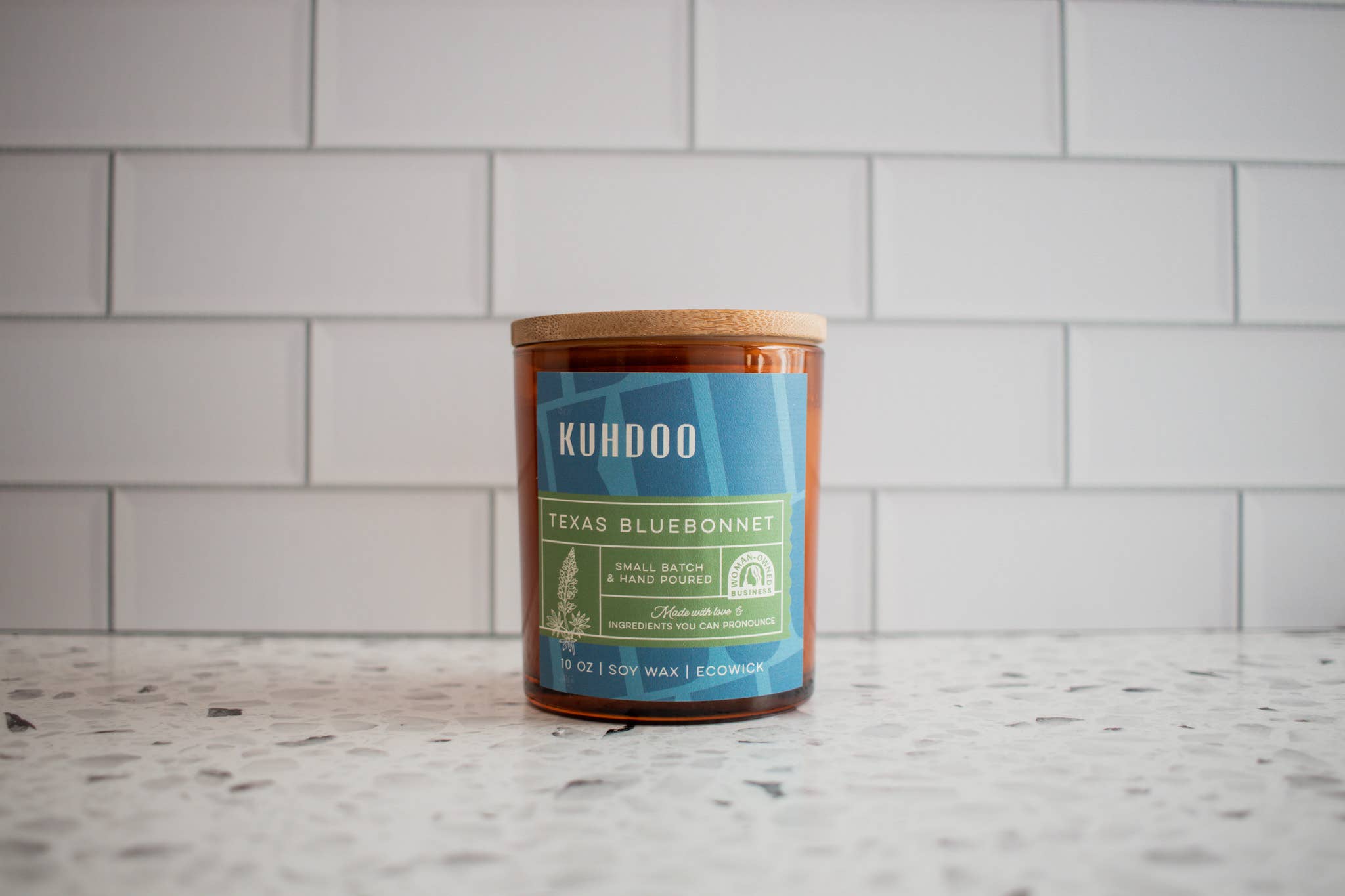 Kuhdoo Soap - Wholesale Jar/Filled Candle - 10oz Texas Bluebonnet Candle1