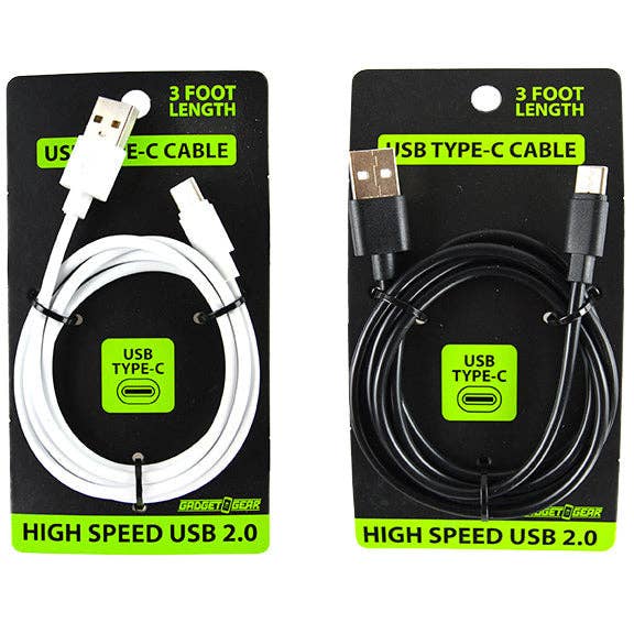 Gadget Gear USB-A to USB-C 3FT Charging Cable - 4/Pack for wholesale by Novelty Brands
