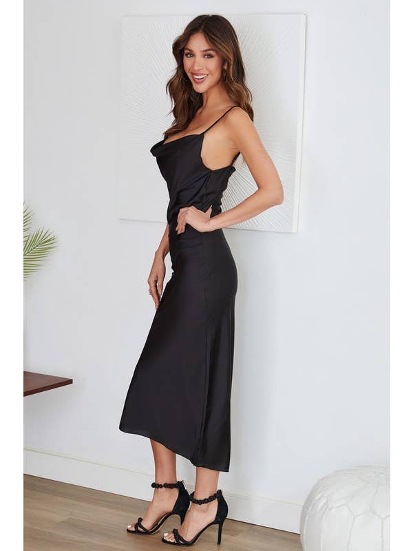 VENTI6 - Wholesale Dress - Women's - SATIN SPAGHETTI STRAP SLIP MAXI DRESS (A5139)1