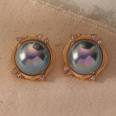 French retro palace style colorful fashion earrings S925 silver needle for wholesale by Exsito