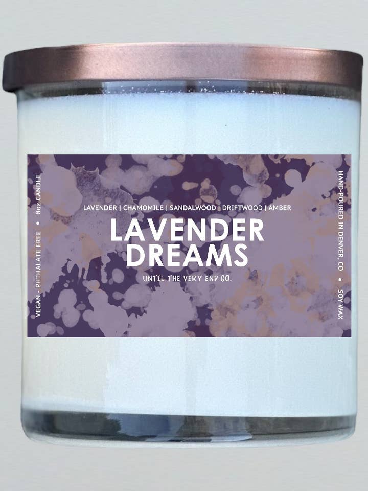 Bougie à la cire de soja Lavender Dreams pour la vente par Until the Very End Co