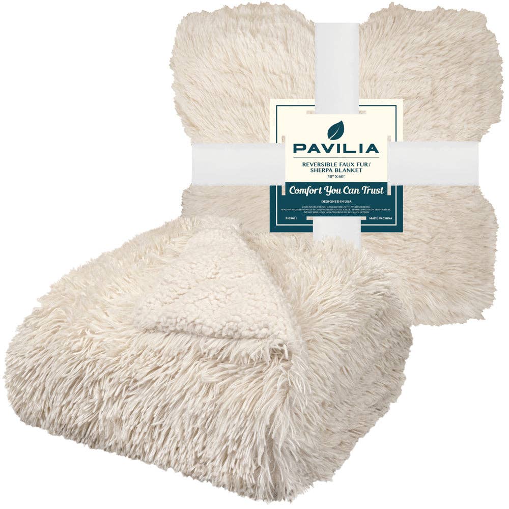 Pavilia - Wholesale Decoratiedeken - Pluche Sherpa Plaid van Imitatiebont8
