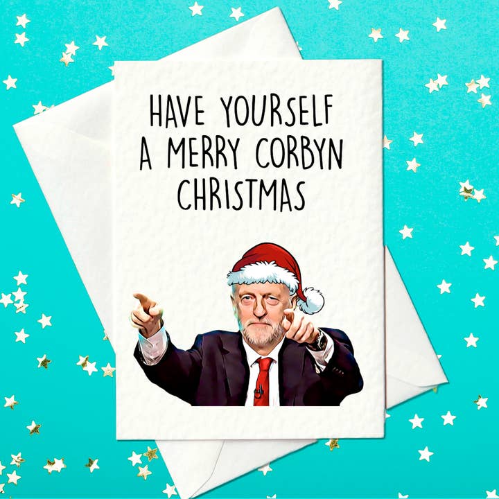 Har dig selv Funny Jeremy Corbyn julekort (A6) for engroshandel hos Prickly Cards