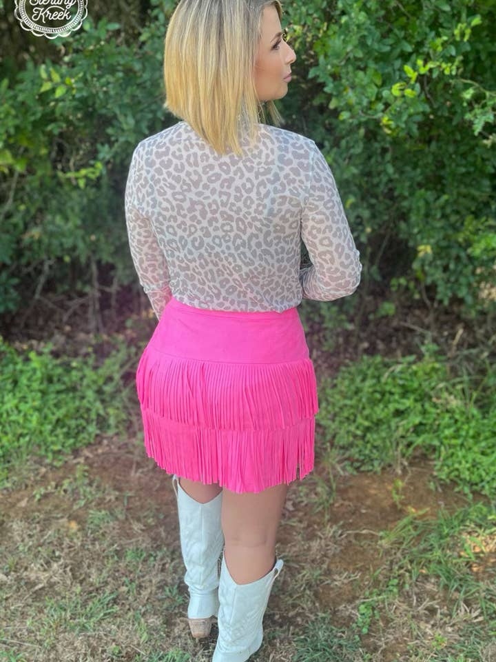 Sterling Kreek - Wholesale Skirt - Women's - FORT WORTH FRINGE SKIRT PINK11