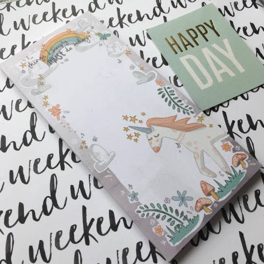 Bloco de notas da lista de tarefas do unicórnio por atacado de The Persnickety Co