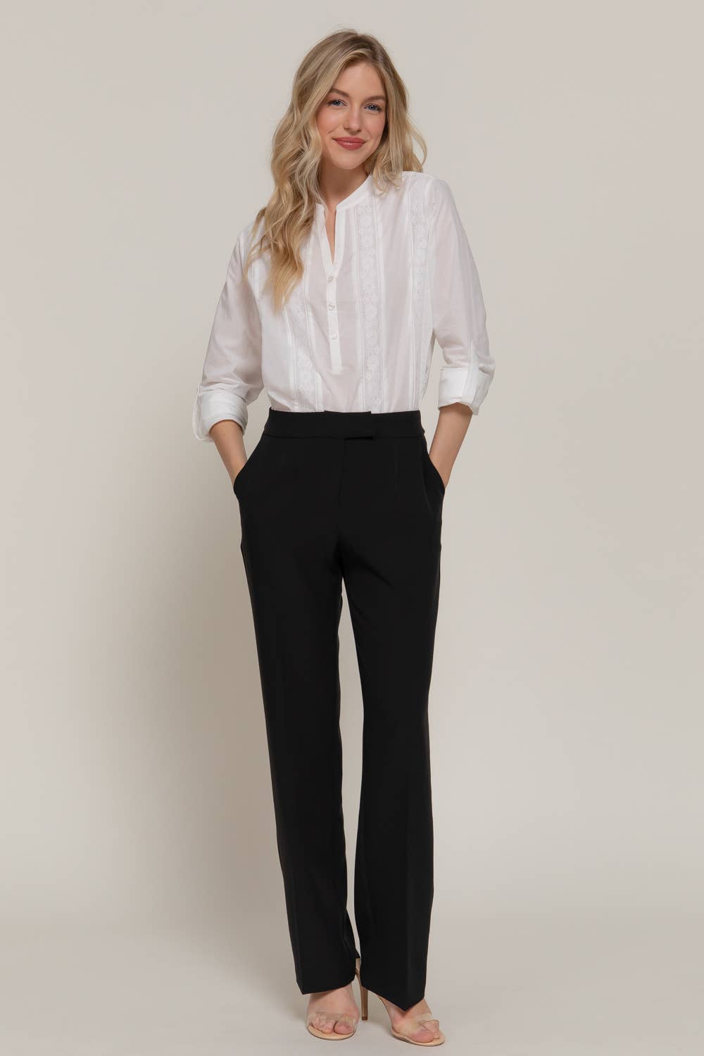 Active Basic | Active USA - Venta al por mayor Blusa - Mujer - Blusa tejida con panel de encaje y manga larga8