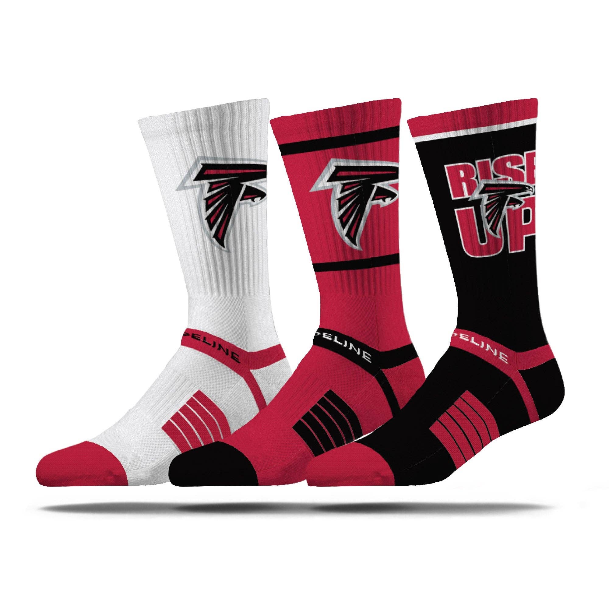 Strideline - Wholesale Socks - Unisex - Atlanta Falcons | Premium Knit Crew | NFL 3 Pack Box | N02414537ML0