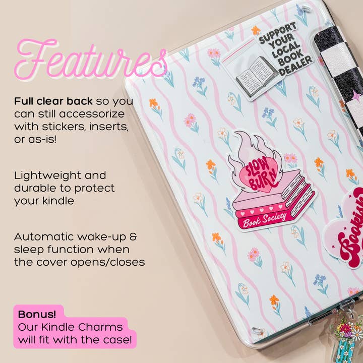 Market by Mari - Wholesale Book Cover - Illustrated Grid Lines Kindle Case