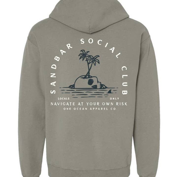 Sandbar Social Club Hoodie for wholesale by One Ocean Apparel Co..