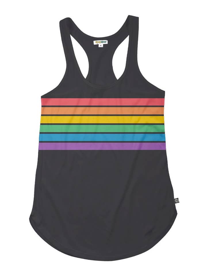Charcoal Rainbow All the Way Tank Top - Women's Pride Tee for wholesale by Tipsy Elves