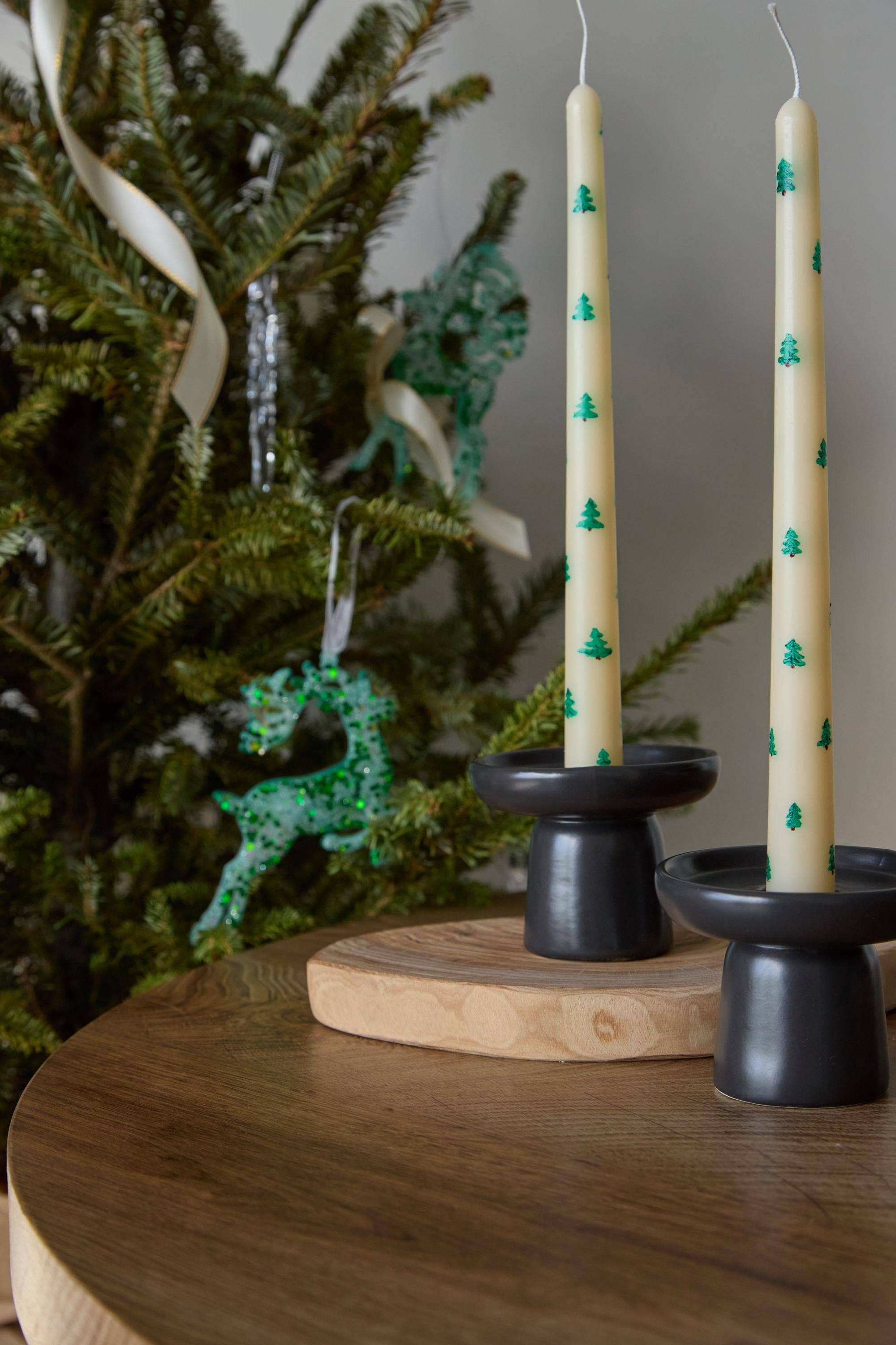 Aroma Therapy Candle - Wholesale Tapered Candle/Candlestick - Hand-Painted Christmas Tree Taper Candles - 1 pice3