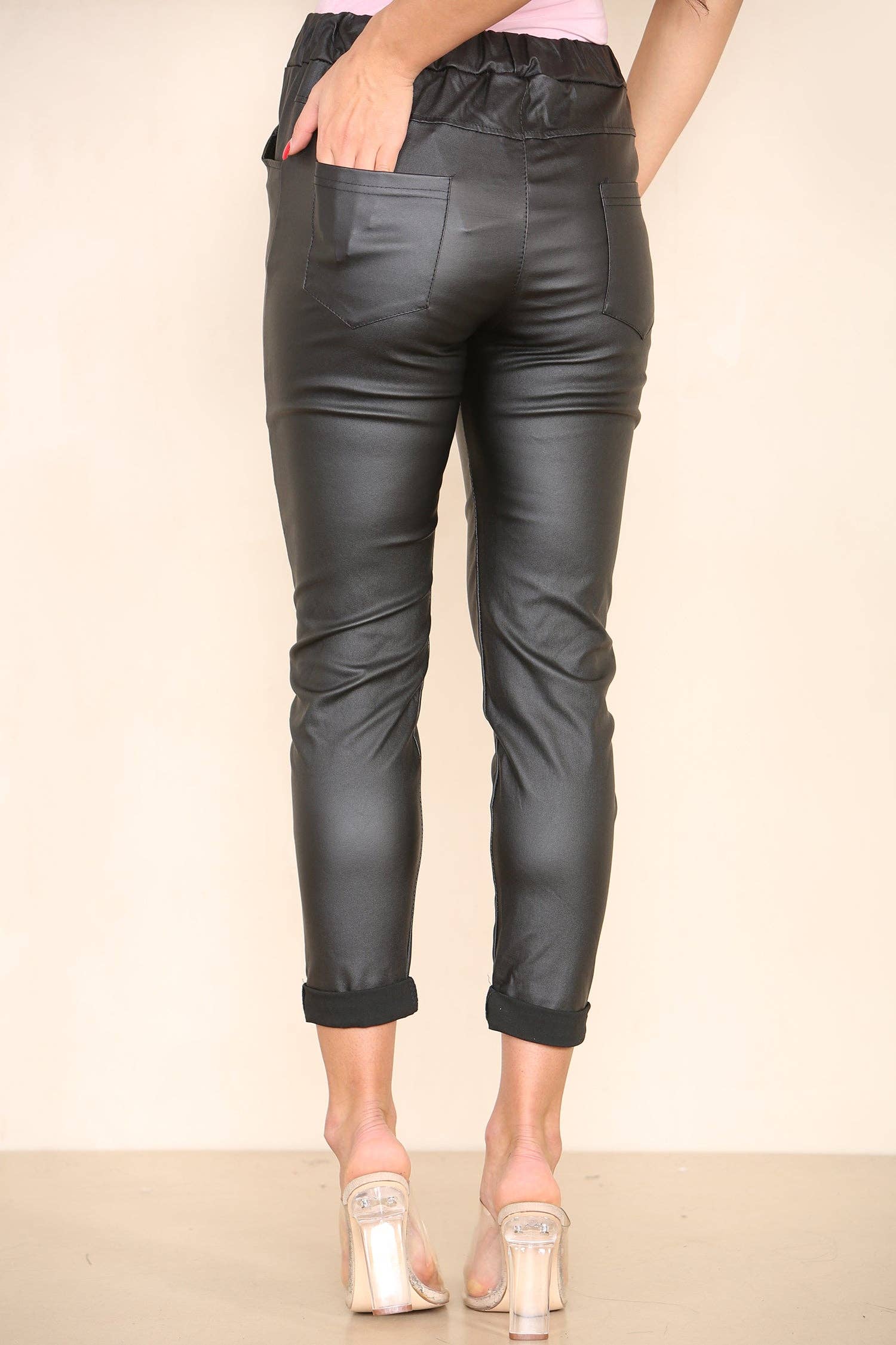 Kurt Muller – Engroshandel Bukser - Dame – Læderlook PU magicbukser16