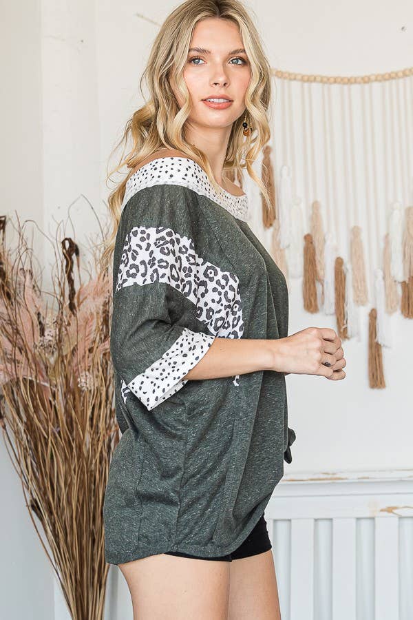 JADE BY JANE - Wholesale Tunic - Women's - ANIMAL PRINT TRIM BOAT NECK TUNIC11