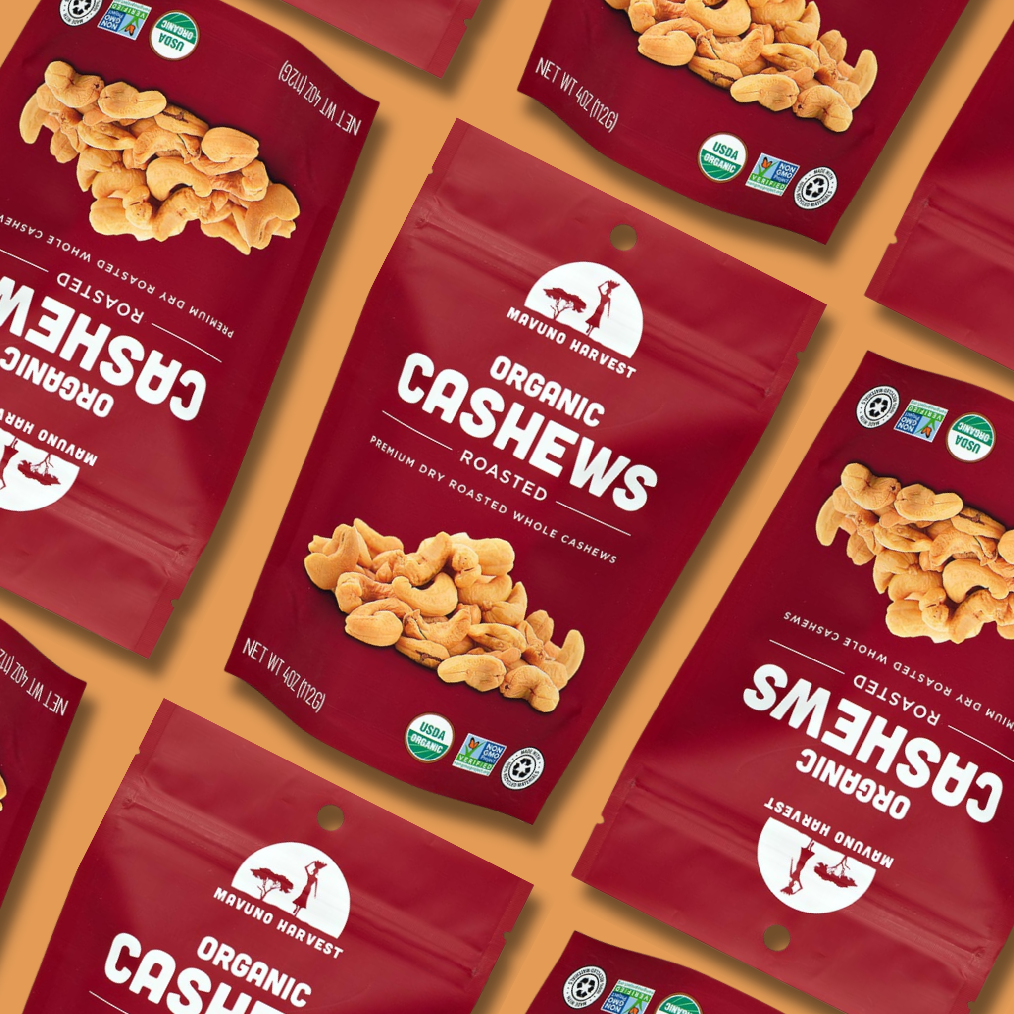 Mavuno Harvest Organics - Wholesale Nuts - Organic Roasted Cashews, 6-pack case4