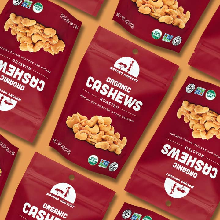 Mavuno Harvest Organics - Wholesale Nuts - Organic Roasted Cashews, 6-pack case4