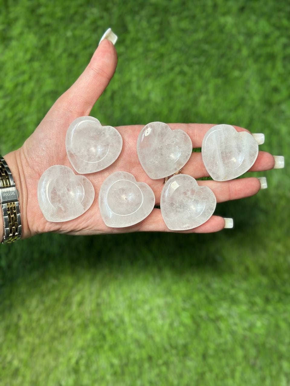 CaNatureLover - Venta al por mayor Piedras/cristales espirituales - Piedra de la Preocupación en Forma de Corazón de Cuarzo Transparente | Piedra de la Preocupación de 1.50