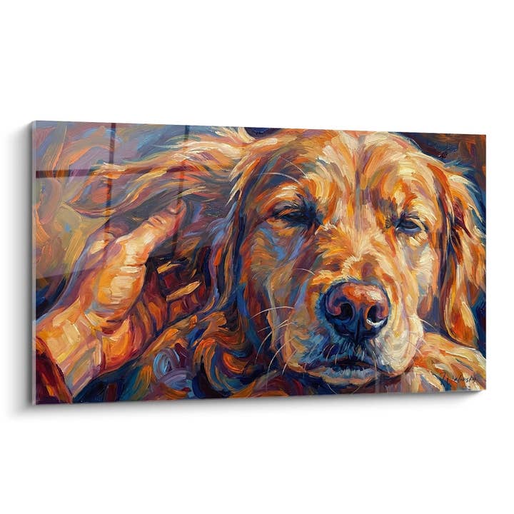 Golden Retriever Sleeping Painting in Golden Tones - Canine Serenity - Golden Retriever Painting Edition for wholesale by Walensky