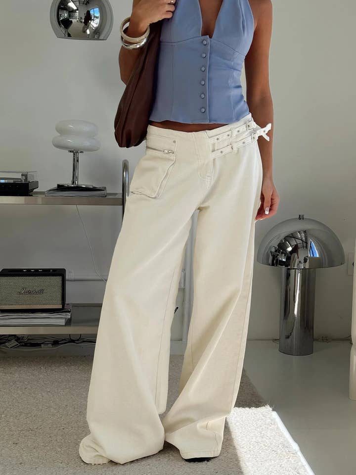 Marayn - Wholesale Pants – Women's - Chic 2025 Streetwear Adjustable Waist Cargo Pants17