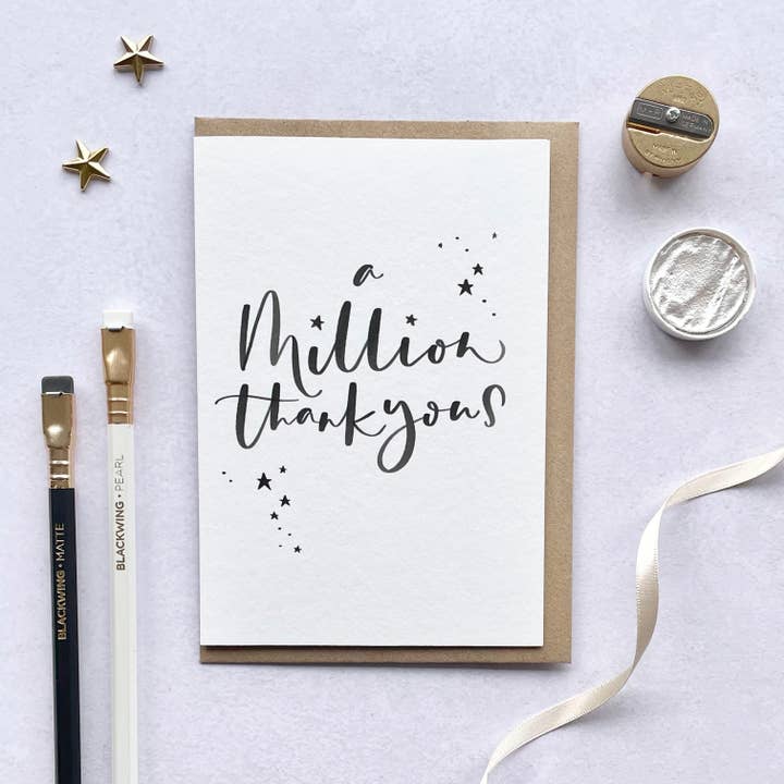 A million thank yous for wholesale by Jen Roffe Lettering Studio