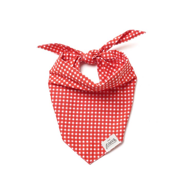 The Paws - Wholesale Pet Bandana - Dog - Red Gingham Dog Bandana