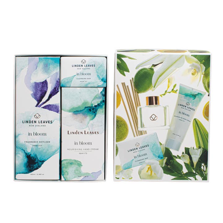 Linden Leaves - Wholesale Bath & Body Set - Aqua Lily Hands & Home Gift Set