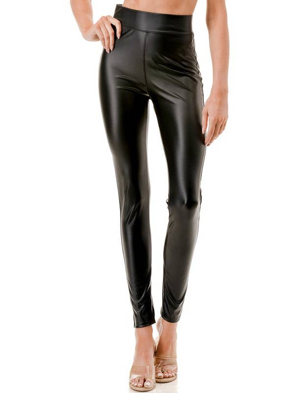 MIO WHOLESALE - Wholesale Pants – Women's - PPU10 VEGAN LEATHER HIGH WAIST SKINNY PANTS2