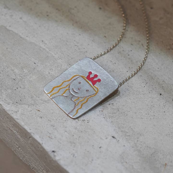 Colgante de plata y esmalte Princesa para venta al por mayor de Tass Joies España