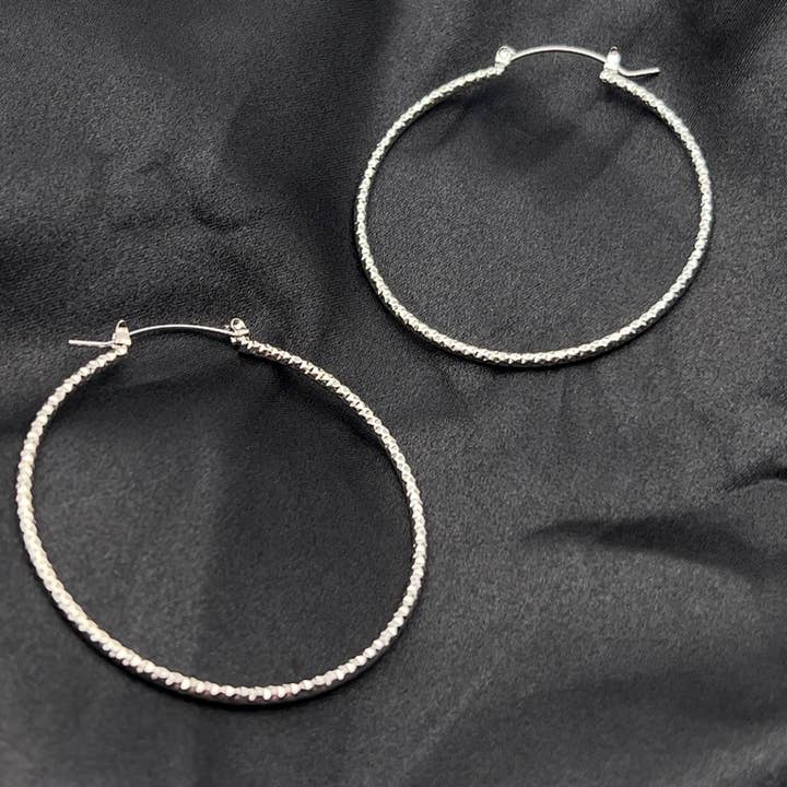 Howard's - Wholesale Hoop Earrings - Large Textured Hoop Earrings