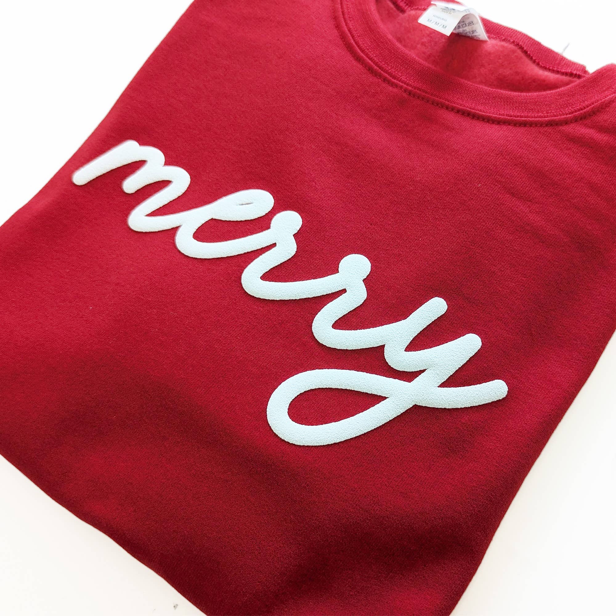 P E T I T R U E - Wholesale Graphic sweatshirt – Women’s - Christmas Sweatshirt MERRY Holiday Crewneck Sweater Puff