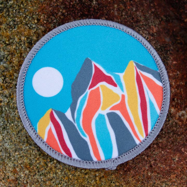 Mosaic Mountain Patch - Colorful Mountain Patch - Velcro for wholesale by Human Nature Designs