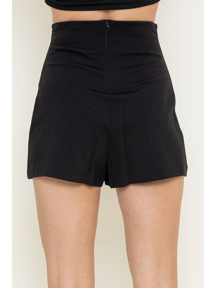 Black HIGH WAIST SLIT SKORT- PD6495FO for wholesale on Faire