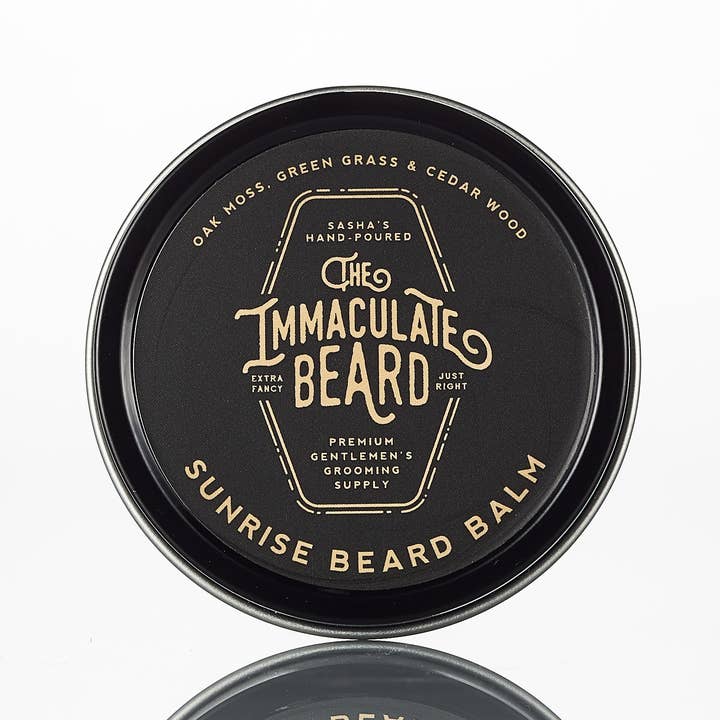 Beard Balm SUNRISE Oak moss and Clary Sage for wholesale by The Immaculate Beard