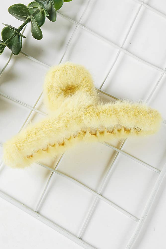 Hana - Wholesale Hair Clip - Women's - Solid Color Furry Single Knot Hair Claw8