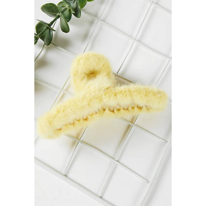 Hana - Wholesale Hair Clip - Women's - Solid Color Furry Single Knot Hair Claw8