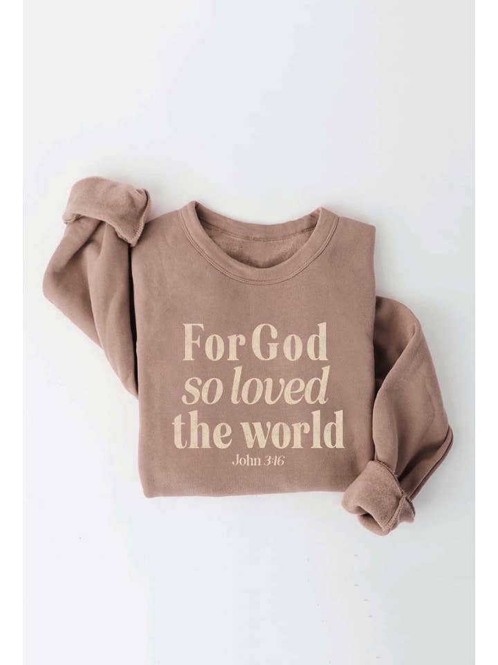 OAT COLLECTIVE - Wholesale Graphic Sweatshirt - Women's - FOR GOD SO LOVED THE WORLD Graphic Sweatshirt3