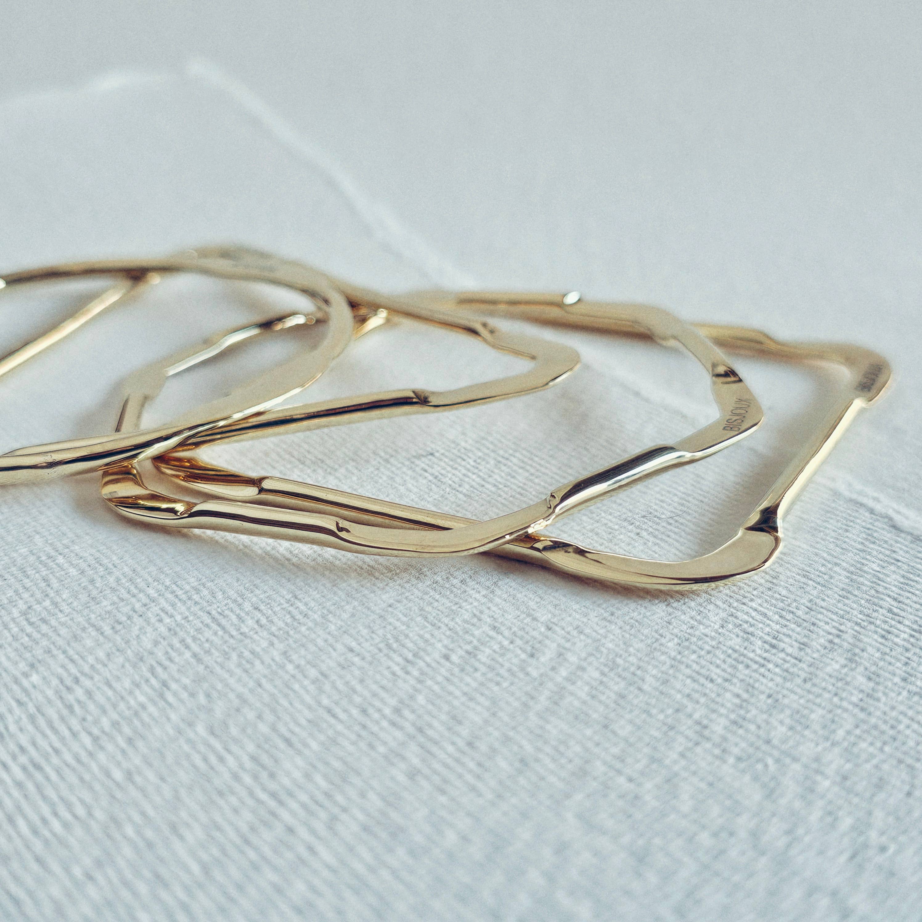 Bisjoux - Wholesale Jewelry Set - Brass geometric bold bangle set x 4 square triangle bracelet2