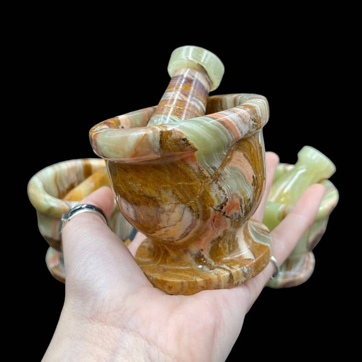 Onyx Mortar and Pestle 3" for wholesale by Funky Stuff