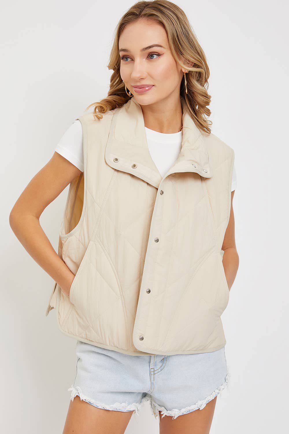 Sweet Lovely by Jen - Wholesale Outerwear Vest - Women's - QUILTED  LIGHTWEIGHT PUFFER VEST17